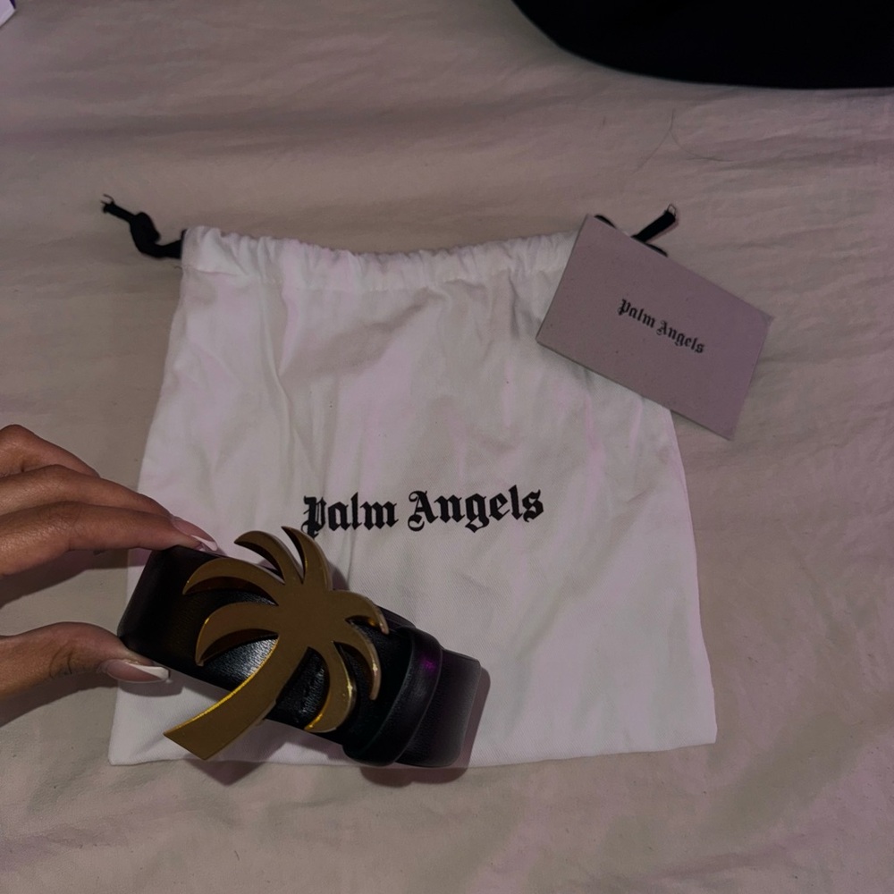 Palm Angels Black and Gold Belt